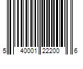 Barcode Image for UPC code 540001222006