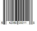 Barcode Image for UPC code 542058000118