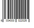 Barcode Image for UPC code 6034000022025