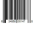 Barcode Image for UPC code 634858001478