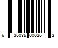 Barcode Image for UPC code 635035000253