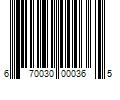 Barcode Image for UPC code 670030000365