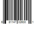 Barcode Image for UPC code 681147026001