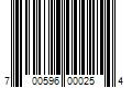 Barcode Image for UPC code 700596000254