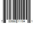 Barcode Image for UPC code 700598111941