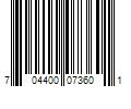 Barcode Image for UPC code 704400073601