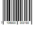 Barcode Image for UPC code 7106800003180