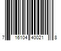 Barcode Image for UPC code 716104400218