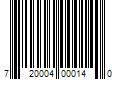 Barcode Image for UPC code 720004000140