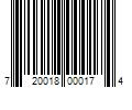 Barcode Image for UPC code 720018000174