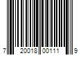 Barcode Image for UPC code 720018001119