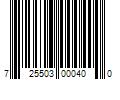 Barcode Image for UPC code 725503000400