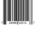 Barcode Image for UPC code 728498000127