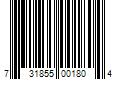 Barcode Image for UPC code 731855001804