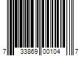 Barcode Image for UPC code 733869001047