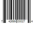 Barcode Image for UPC code 742699000274