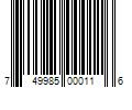 Barcode Image for UPC code 749985000116