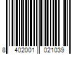 Barcode Image for UPC code 8402001021039