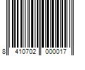 Barcode Image for UPC code 8410702000017