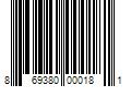 Barcode Image for UPC code 869380000181