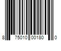 Barcode Image for UPC code 875010001800