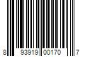 Barcode Image for UPC code 893919001707